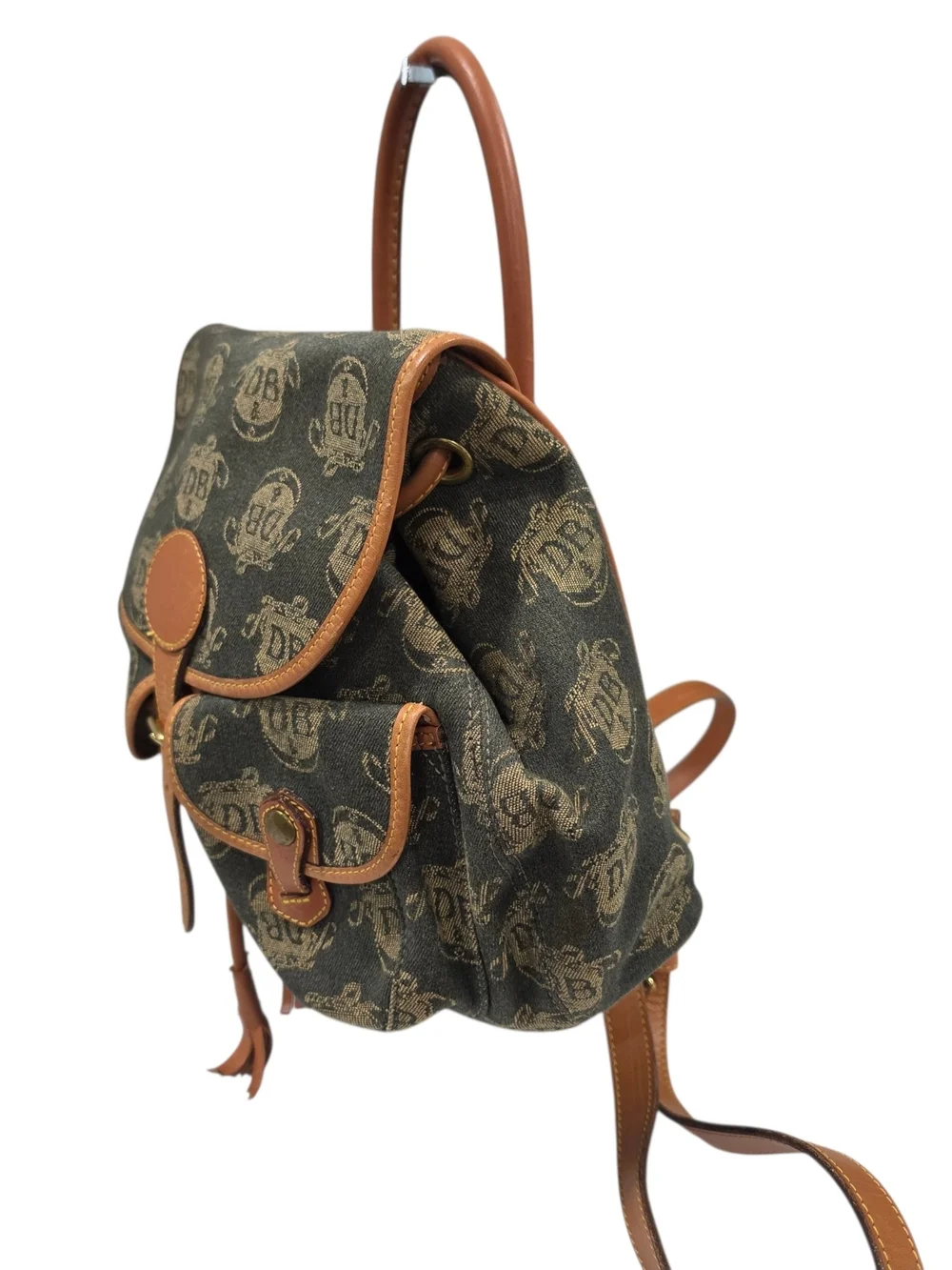 Dooney & Bourke Signature DB Logo Backpack - Brown/Gray/Tan